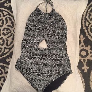 Black and white one piece bathing suit